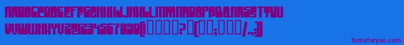 GrooveMachineUprightBold Font – Purple Fonts on Blue Background