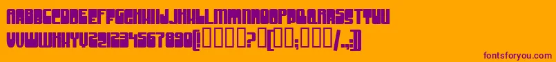 GrooveMachineUprightBold-fontti – violetit fontit oranssilla taustalla