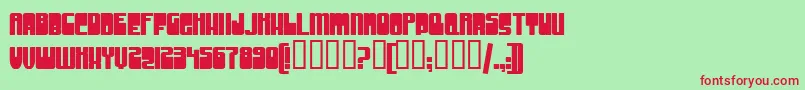 Czcionka GrooveMachineUprightBold – czerwone czcionki na zielonym tle