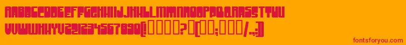 GrooveMachineUprightBold Font – Red Fonts on Orange Background