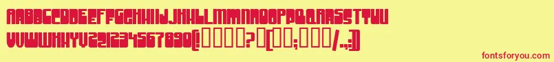 GrooveMachineUprightBold Font – Red Fonts on Yellow Background