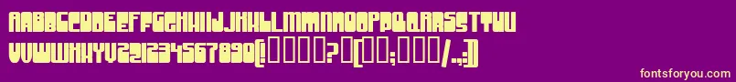 GrooveMachineUprightBold Font – Yellow Fonts on Purple Background