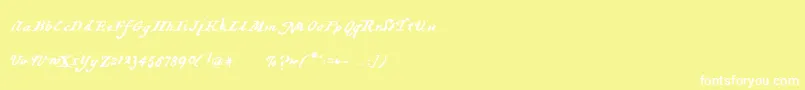 Hartzvier-Schriftart – Weiße Schriften auf gelbem Hintergrund