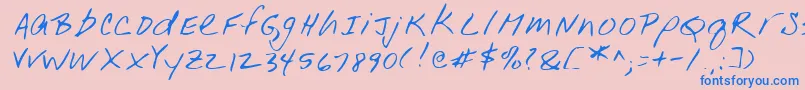 Lehn001 Font – Blue Fonts on Pink Background