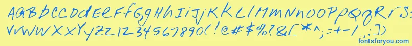 Lehn001 Font – Blue Fonts on Yellow Background