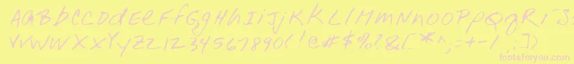 Lehn001 Font – Pink Fonts on Yellow Background
