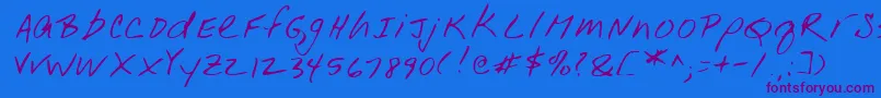 Lehn001 Font – Purple Fonts on Blue Background