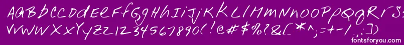 Fonte Lehn001 – fontes brancas em um fundo violeta