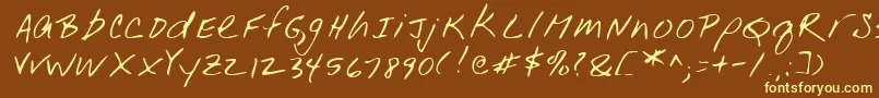 Lehn001 Font – Yellow Fonts on Brown Background