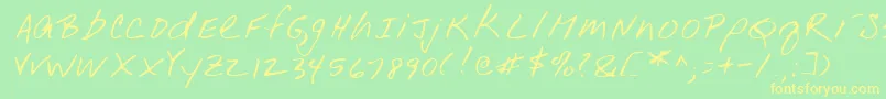 Lehn001-Schriftart – Gelbe Schriften auf grünem Hintergrund