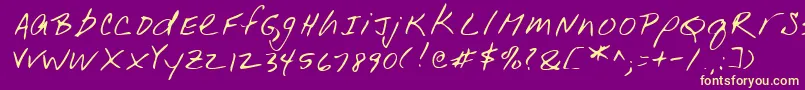 Czcionka Lehn001 – żółte czcionki na fioletowym tle