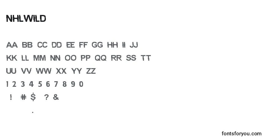 Czcionka NhlWild – alfabet, cyfry, specjalne znaki