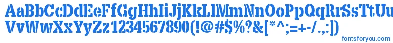 Czcionka X.TemplateFontStencil – niebieskie czcionki