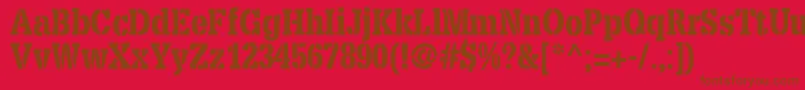 Police X.TemplateFontStencil – polices brunes sur fond rouge