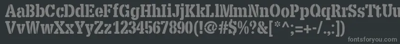 X.TemplateFontStencil Font – Gray Fonts on Black Background