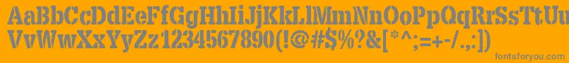 fuente X.TemplateFontStencil – Fuentes Grises Sobre Fondo Naranja