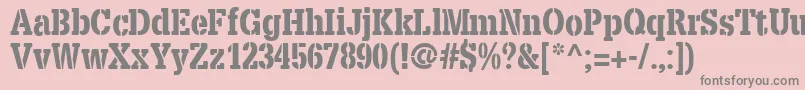 fuente X.TemplateFontStencil – Fuentes Grises Sobre Fondo Rosa
