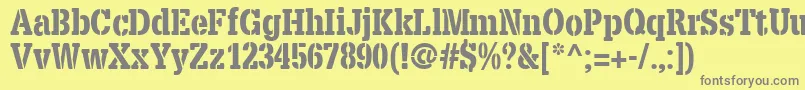 Police X.TemplateFontStencil – polices grises sur fond jaune