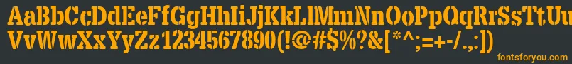 X.TemplateFontStencil Font – Orange Fonts on Black Background