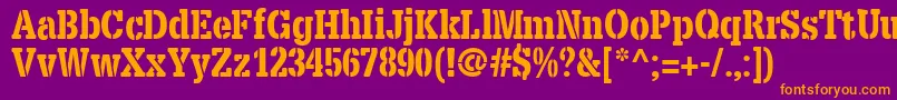Police X.TemplateFontStencil – polices orange sur fond violet