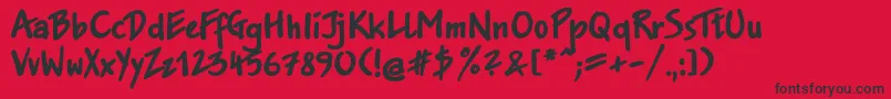 Jakobxc Font – Black Fonts on Red Background