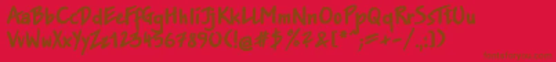 Jakobxc Font – Brown Fonts on Red Background