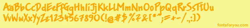 Jakobxc Font – Orange Fonts on Yellow Background