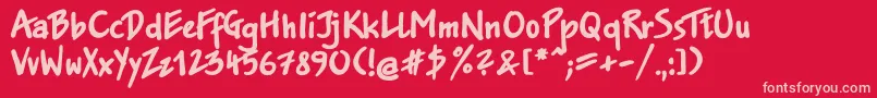 Jakobxc Font – Pink Fonts on Red Background