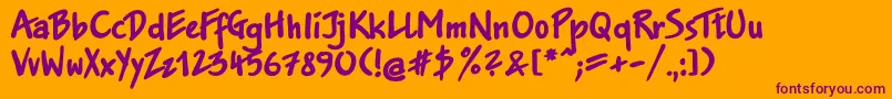 Jakobxc Font – Purple Fonts on Orange Background