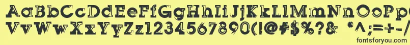 Sqserifthree Font – Black Fonts on Yellow Background
