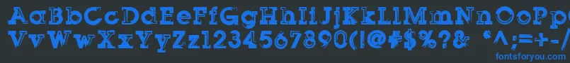 Sqserifthree Font – Blue Fonts on Black Background