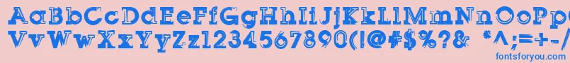 Sqserifthree Font – Blue Fonts on Pink Background