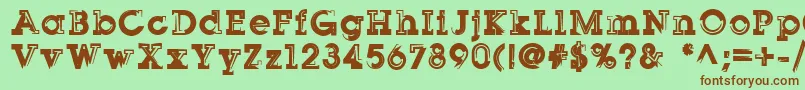 Sqserifthree Font – Brown Fonts on Green Background