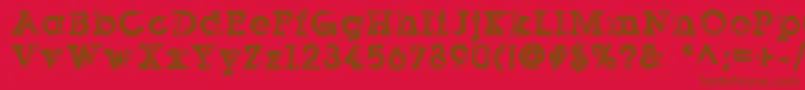 Sqserifthree Font – Brown Fonts on Red Background