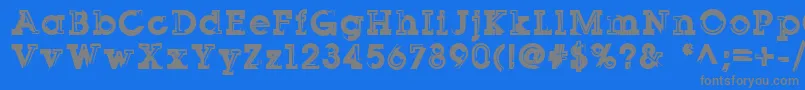 Fonte Sqserifthree – fontes cinzas em um fundo azul