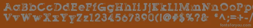 Sqserifthree-Schriftart – Graue Schriften auf braunem Hintergrund