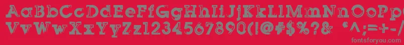 フォントSqserifthree – 赤い背景に灰色の文字