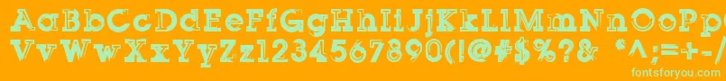 Sqserifthree Font – Green Fonts on Orange Background