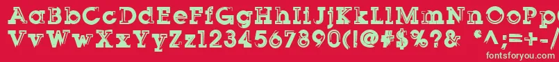 Sqserifthree Font – Green Fonts on Red Background