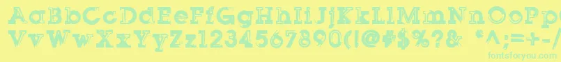 Sqserifthree Font – Green Fonts on Yellow Background