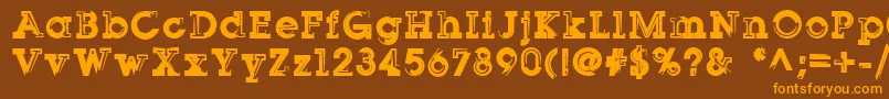 Sqserifthree Font – Orange Fonts on Brown Background