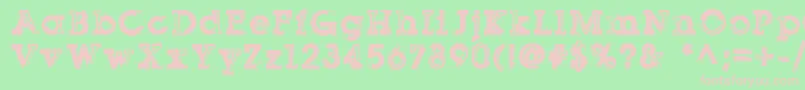 Sqserifthree Font – Pink Fonts on Green Background