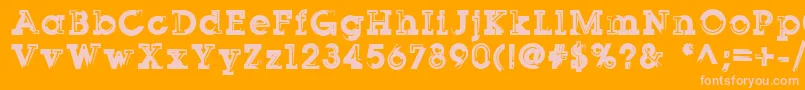 Sqserifthree Font – Pink Fonts on Orange Background