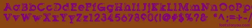 Sqserifthree Font – Purple Fonts on Brown Background