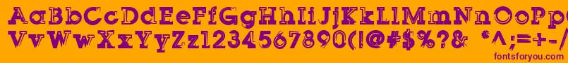 Sqserifthree Font – Purple Fonts on Orange Background