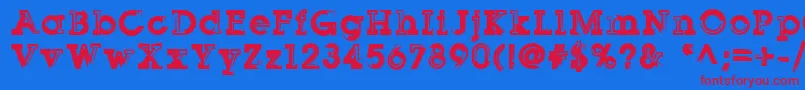 More about Sqserifthree Font Sqserifthree Font – Red Fonts on Blue Background