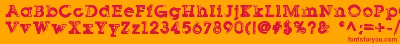 Sqserifthree Font – Red Fonts on Orange Background