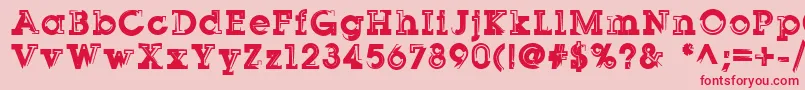 Sqserifthree Font – Red Fonts on Pink Background