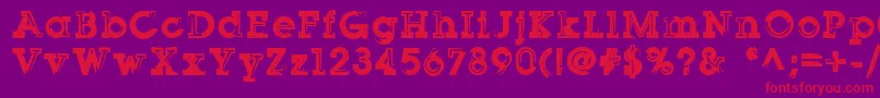 Sqserifthree Font – Red Fonts on Purple Background