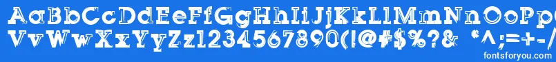 Sqserifthree Font – White Fonts on Blue Background